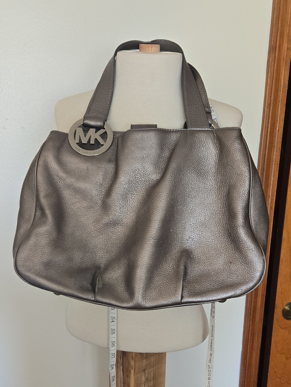 Michael Kors Metallic Pewter Shoulder Bag